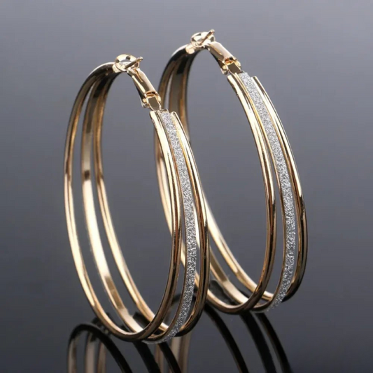 Alenya™ | Bright Gold Dual Hoop Earrings