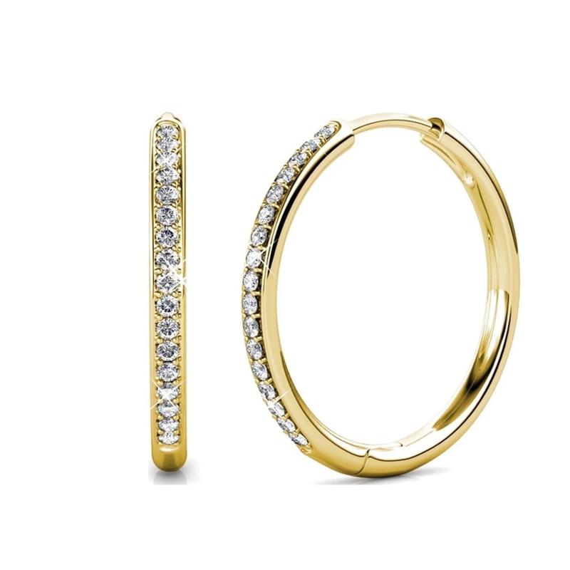 Talora™ | Gold Pave Hoop Earrings