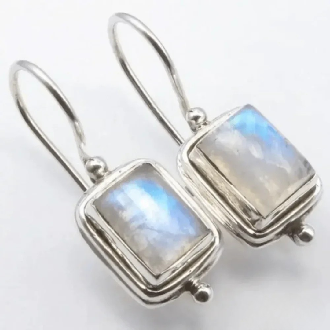 Althira™ | Vintage Silver Earrings with Moonstone