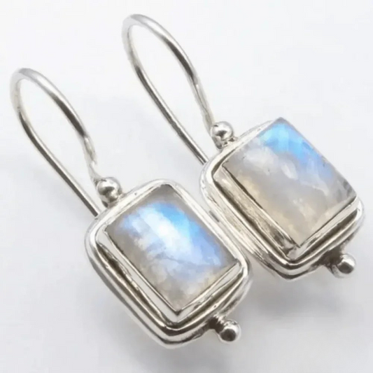 Althira™ | Vintage Silver Earrings with Moonstone