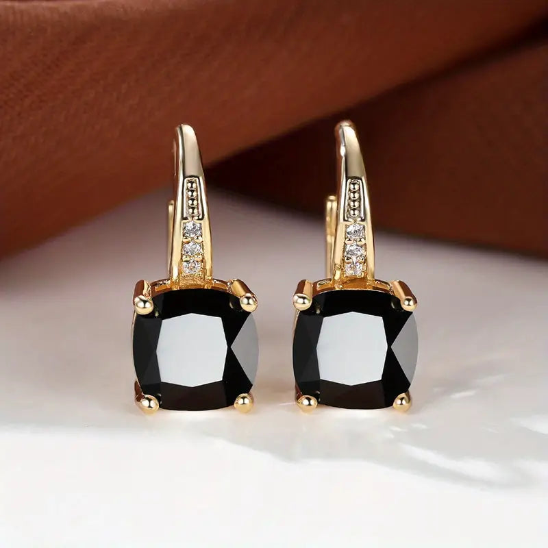 Noctira™ | Gold Crystal Glow Earrings
