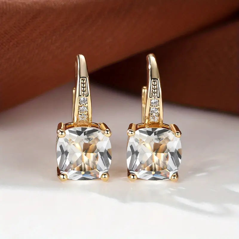 Noctira™ | Gold Crystal Glow Earrings