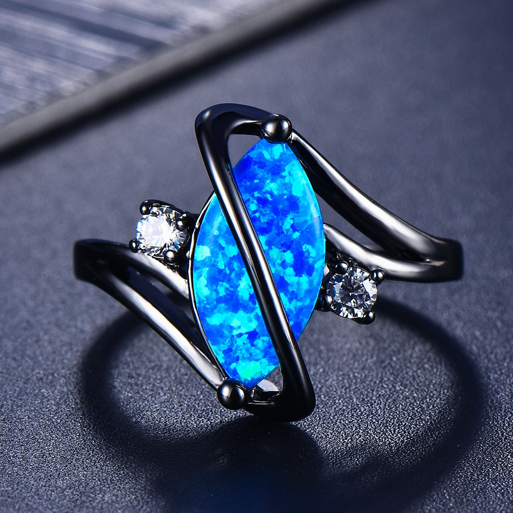 Azura™ | Women’s Blue Opal Silver Ring