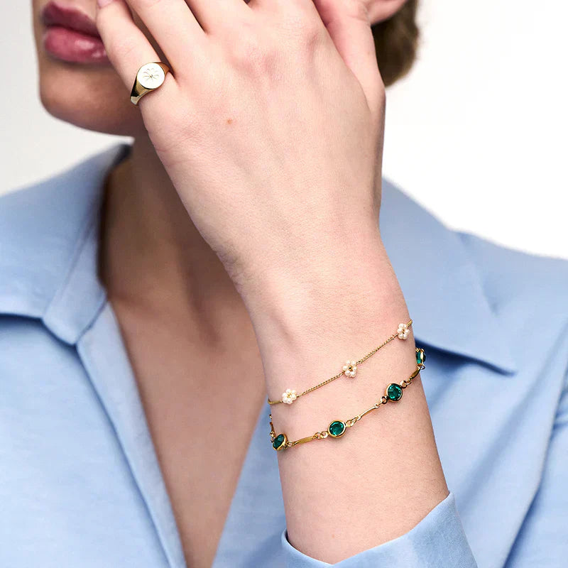 Verdessa™ | Gold & Green Stone Bracelet