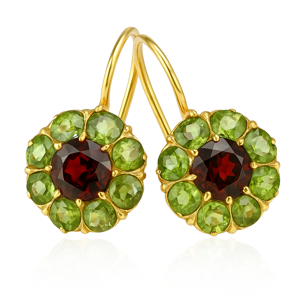 Rosalith™ | Green & Red Vintage Crystal Earrings