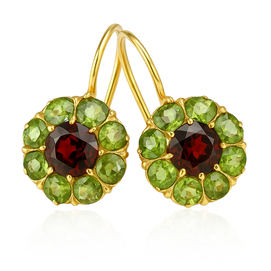 Rosalith™ | Green & Red Vintage Crystal Earrings