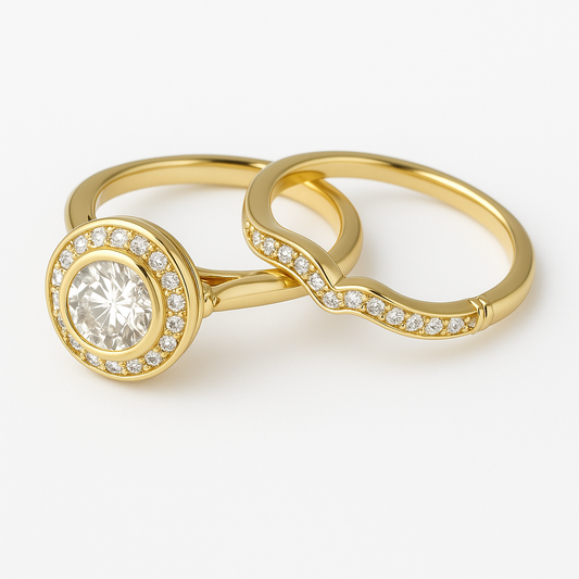 Nikolai™ | Gold & Zirconia Ring Set