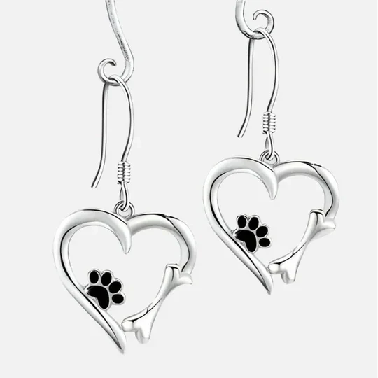 Pawlace™ – Heart & Paw Earrings