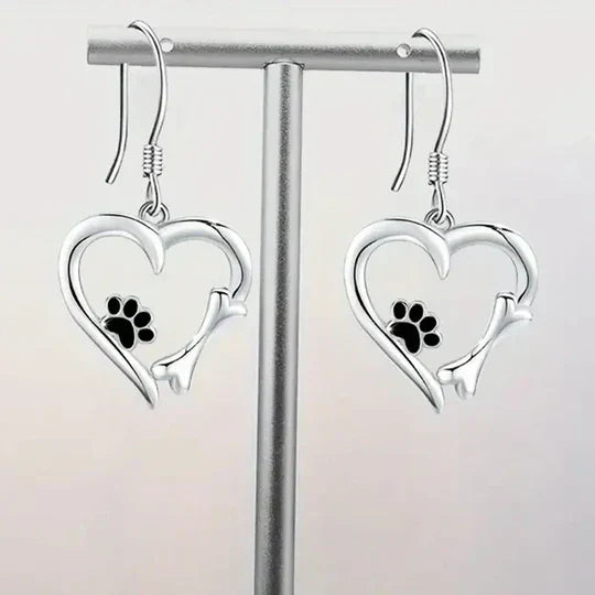 Pawlace™ – Heart & Paw Earrings