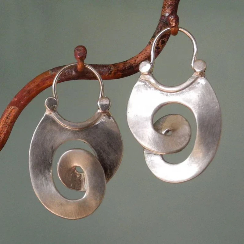 Thalira™ | Vintage Spiral Silver Earrings