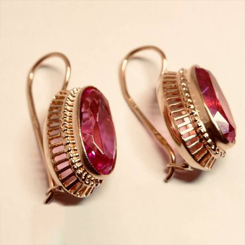 Rosalind™ | Red Vintage Crystal Earrings