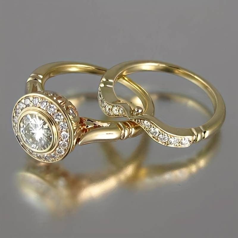 Nikolai™ | Gold & Zirconia Ring Set