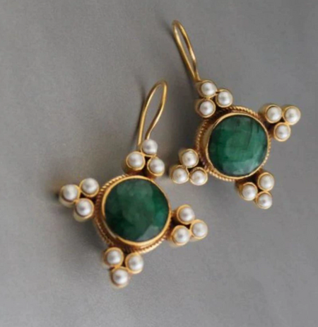 Clarisse™ | Golden Pearl Drop Earrings
