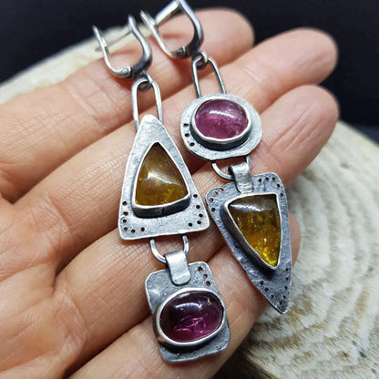 Cerys™ | Dual Stone Drop Earrings