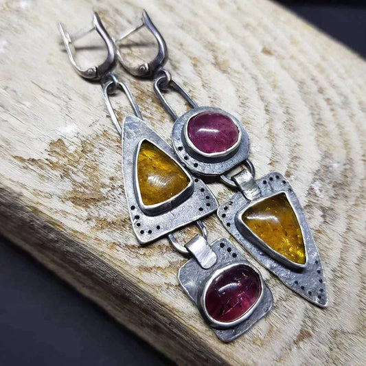 Cerys™ | Dual Stone Drop Earrings