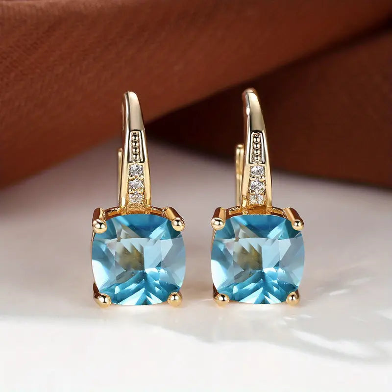 Noctira™ | Gold Crystal Glow Earrings