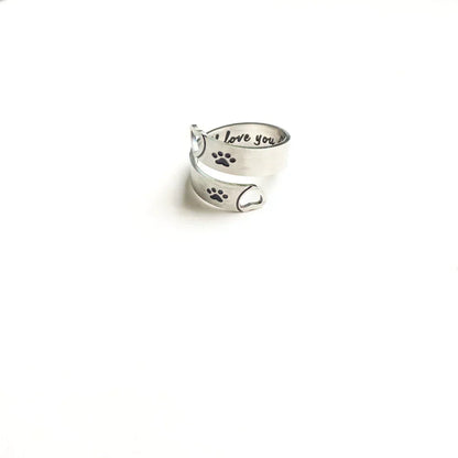Amoria™ | Silver Paw Heart Ring