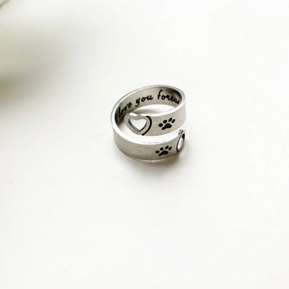 Amoria™ | Silver Paw Heart Ring