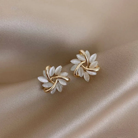 Aveline™ | Opal Blossom Circle Stud Earrings