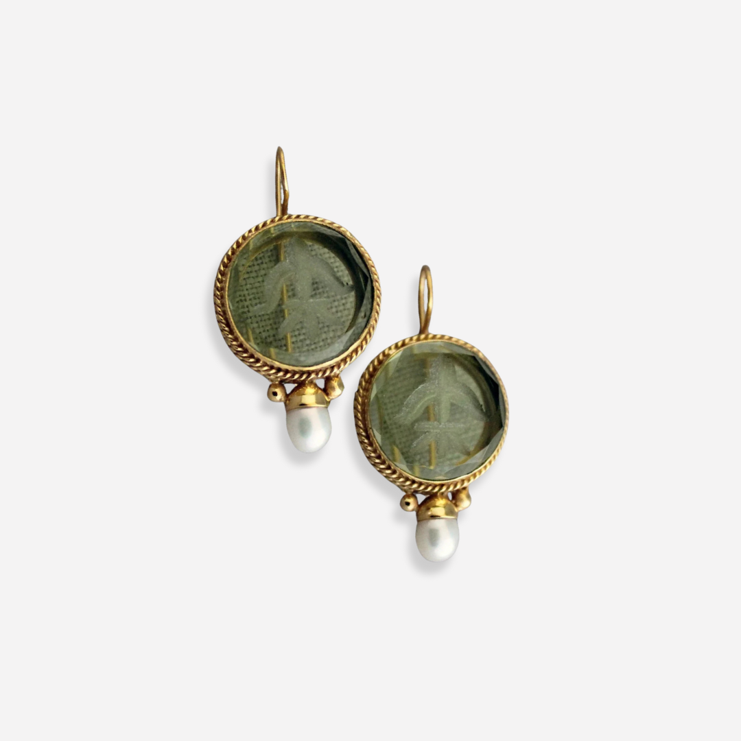 Elandra™ | Green Crystal Pearl Earrings