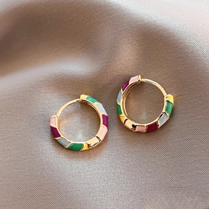 Vivara™ | Women’s Multicolor Enamel Hoop Earrings