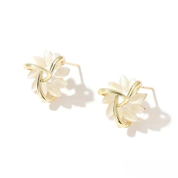 Aveline™ | Opal Blossom Circle Stud Earrings