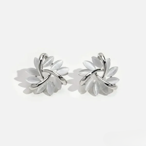 Aveline™ | Opal Blossom Circle Stud Earrings