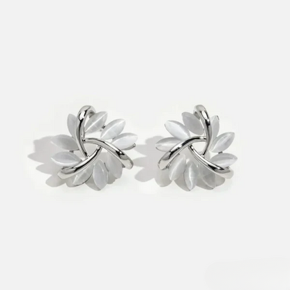 Aveline™ | Opal Blossom Circle Stud Earrings