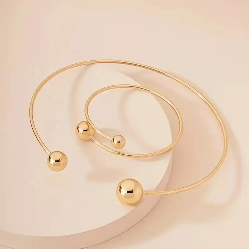 Aurevia™ | Dual Tone Bracelet & Choker Set