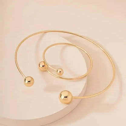Aurevia™ | Dual Tone Bracelet & Choker Set