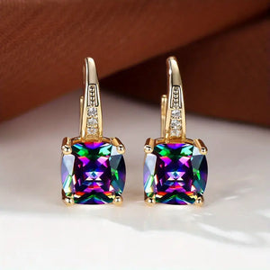 Noctira™ | Gold Crystal Glow Earrings