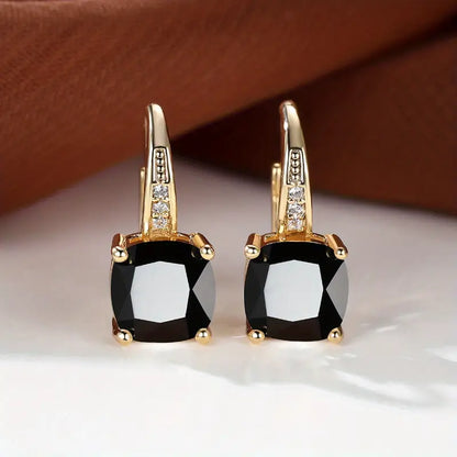 Noctira™ | Gold Crystal Glow Earrings