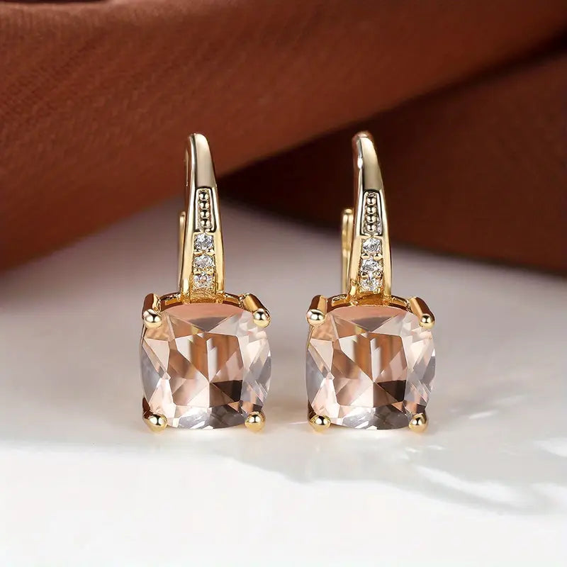 Noctira™ | Gold Crystal Glow Earrings
