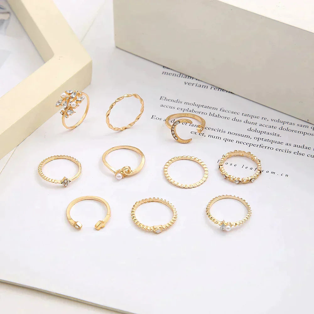 Amara™ | Silver and Gold Ring Set (10 Pairs)