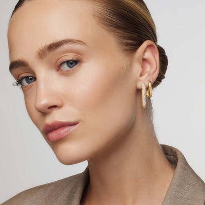 Veyonna™ | Shimmering Gold Hoop Earrings