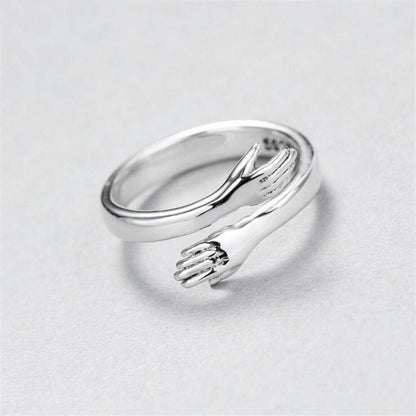 Claspia™ | Symbolic Hug Silver Ring