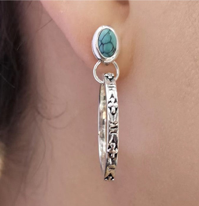 Elvanna™ | Boho Silver & Coral Earrings