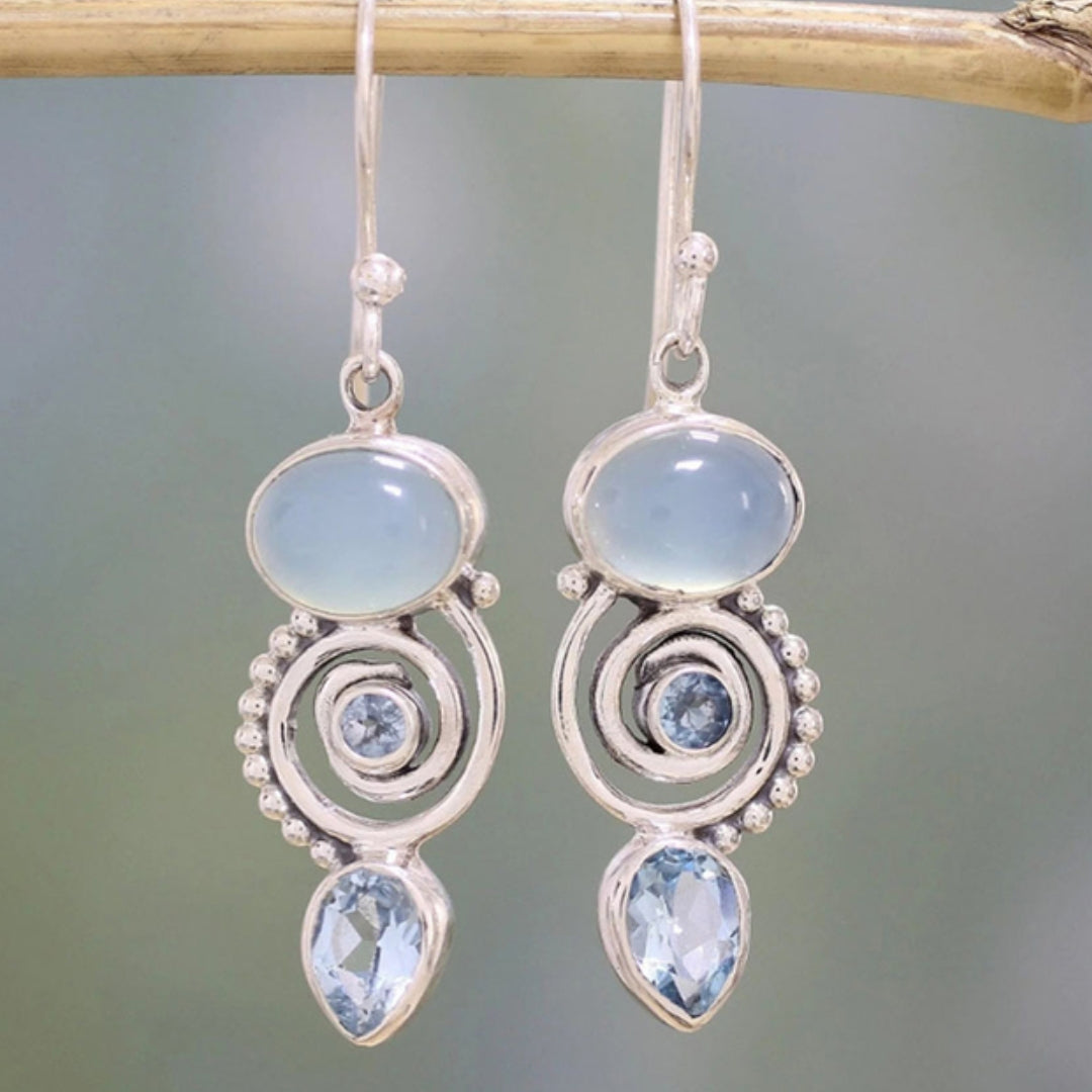 Caelith™ | Crystal Sky Silver Earrings