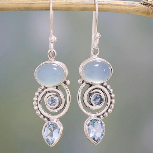 Caelith™ | Crystal Sky Silver Earrings