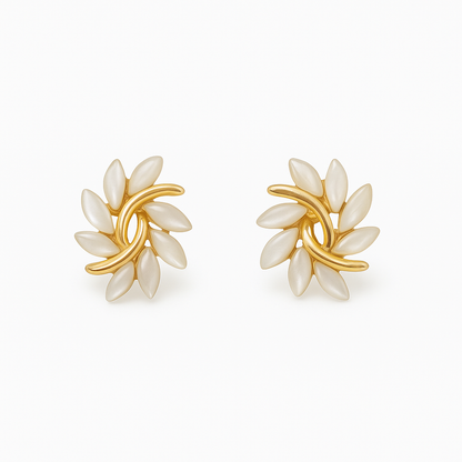 Sylvette™ | Elegant White Opal Earrings