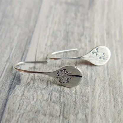 Eryndra™ | Floral Silver Drop Earrings