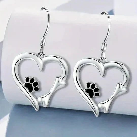 Pawlace™ – Heart & Paw Earrings