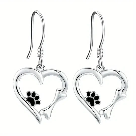 Pawlace™ – Heart & Paw Earrings