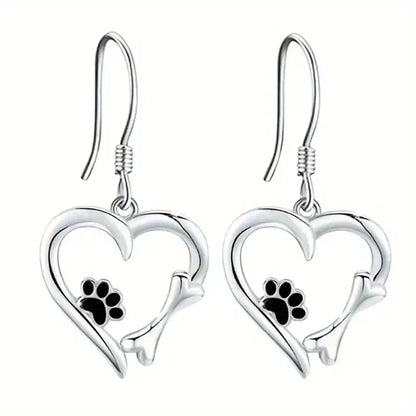 Pawlace™ – Heart & Paw Earrings