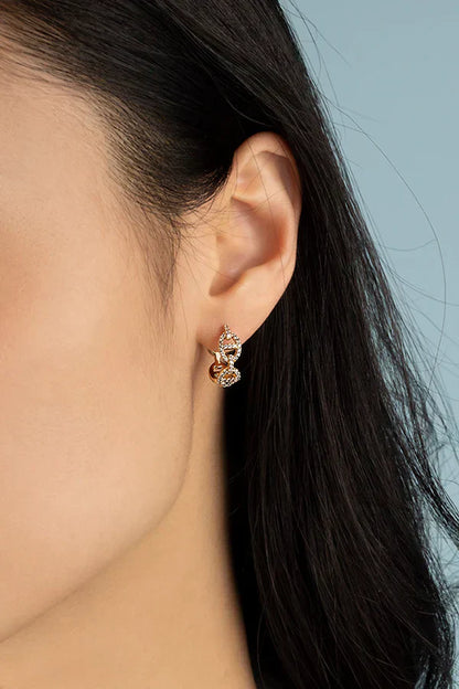 Helixia™ | Diamond Spiral Gold Earrings