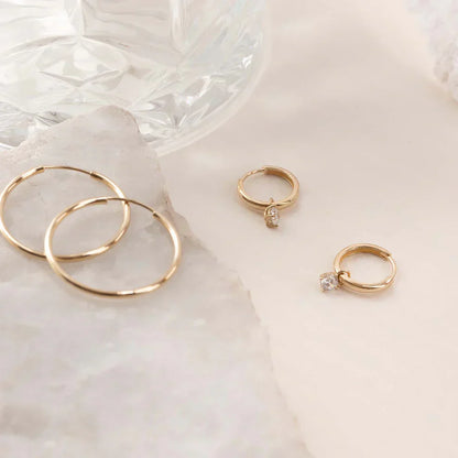 Zerelle™ | Brilliant Stone Hoop Earrings