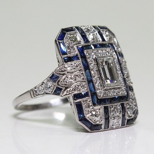 Odette™ | Women’s Vintage Midnight Silver Ring